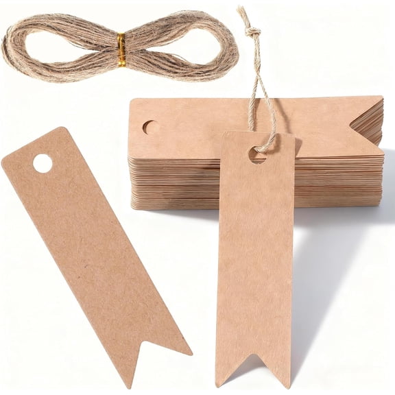Paper Gift Tags with String Blank Present Tags for DIY Crafts Gift Wrapping