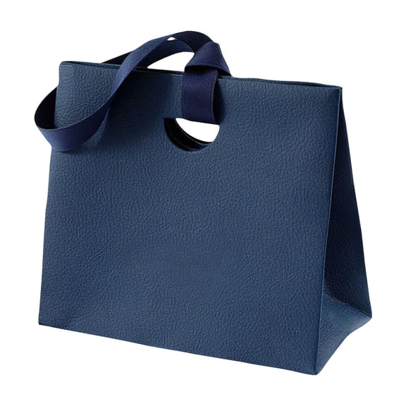 Paper Gift Tote Bag, Multi Purpose Present Wrapping Pouch for Daily Gift Box Packaging Use for Gift Giving Occasion 6x3Inch Dark Blue