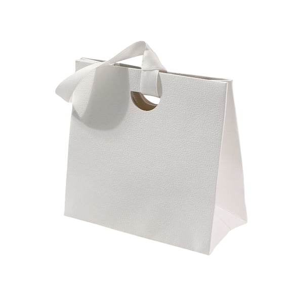 Paper Gift Tote Bag, Multi Purpose Present Wrapping Pouch for Daily Gift Box Packaging Use for Gift Giving Occasion 6x3Inch White