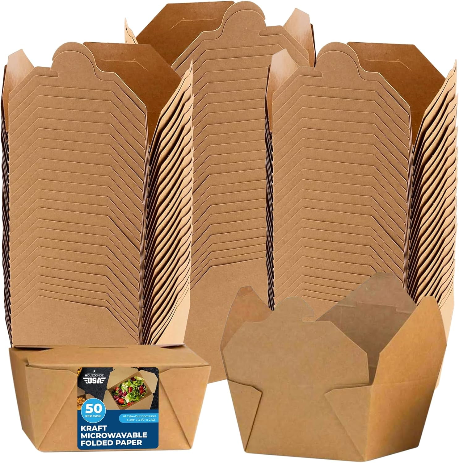 Paper To Go Boxes for Food [50 Pack - 30 Oz], Cardboard Take Out Food ...