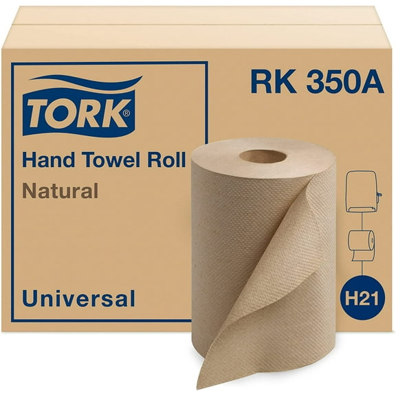 Paper Hand Towel Roll Natural H21, Universal, 100% Recycled Fiber, 12 Rolls x 350 ft, RK350A
