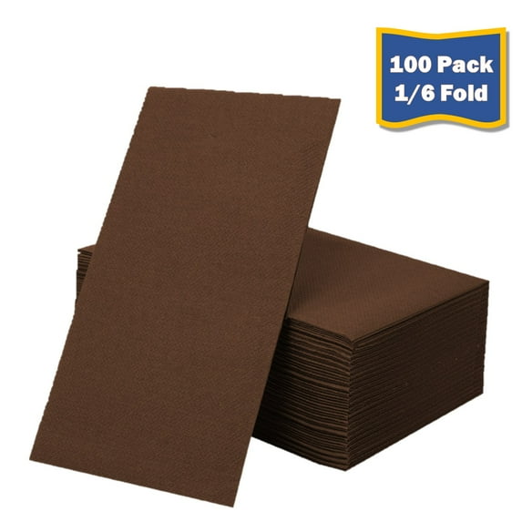 Paper Hand Towels Disposable Guest Towels Cloth-Like Hand Napkins, Brown Hand Towels for Bathroom, Kitchen, Soft, Absorbent, 100 Pack - Posh Setting