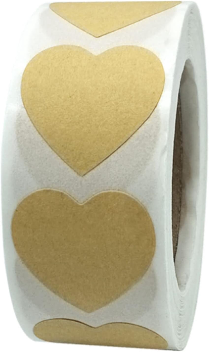 Paper Heart Stickers 500 Pcs 25mm Self Adhesive Circle Heart Labels ...
