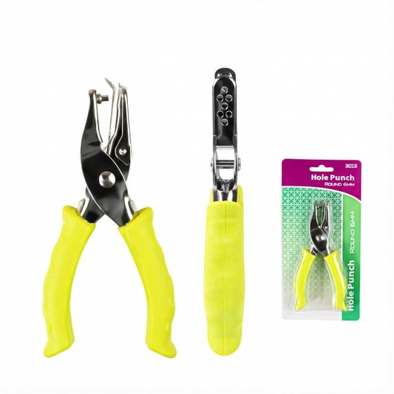 Paper Hole Punch Yellow Grip Single Hole Hand Tool for Crafts Journal Planner Binding Projects