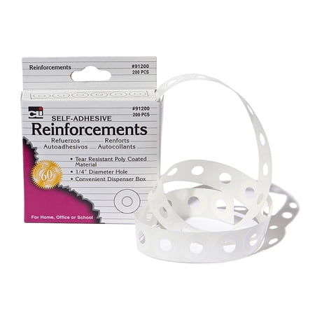 Paper Hole Reinforcements, Self-Adhesive, 1/4 Inch Holes Reinforcements in Dispenser Box, White, 200/Box | Bundle of 2 Packs