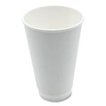 Paper Hot Cups, Double-Walled, 16 oz, White, 500/Carton | Bundle of 2 Cartons