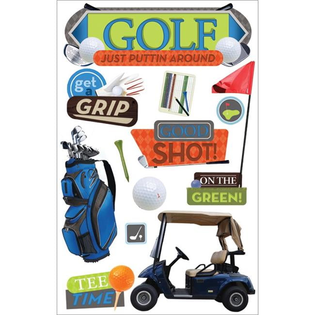 Paper House 3D Stickers 4.5x8.5 Golf