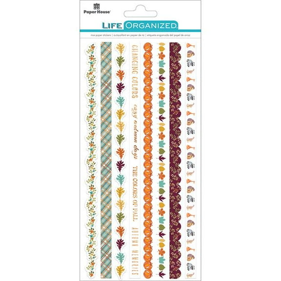 Paper House Life Organized Rice Paper Border Stickers -Autumn Woods