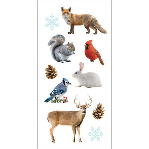 Paper House PHST-2297E Paper House Sticky Pix Stickers 2"X8" - Winter Animals