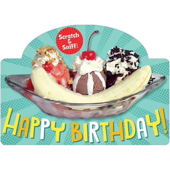 Paper House Productions Banana Split Scratch and Sniff Birthday Card For Kids
