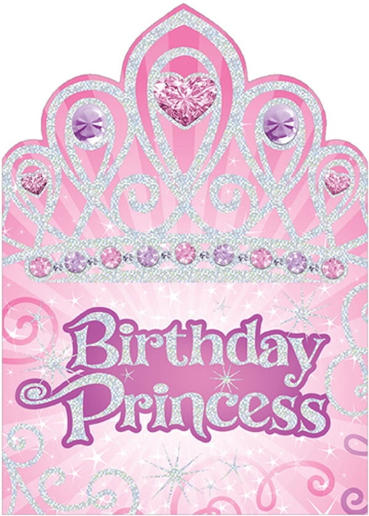 Paper House Productions Birthday Princess Crown Die Cut Foil Birthday Card For Girls