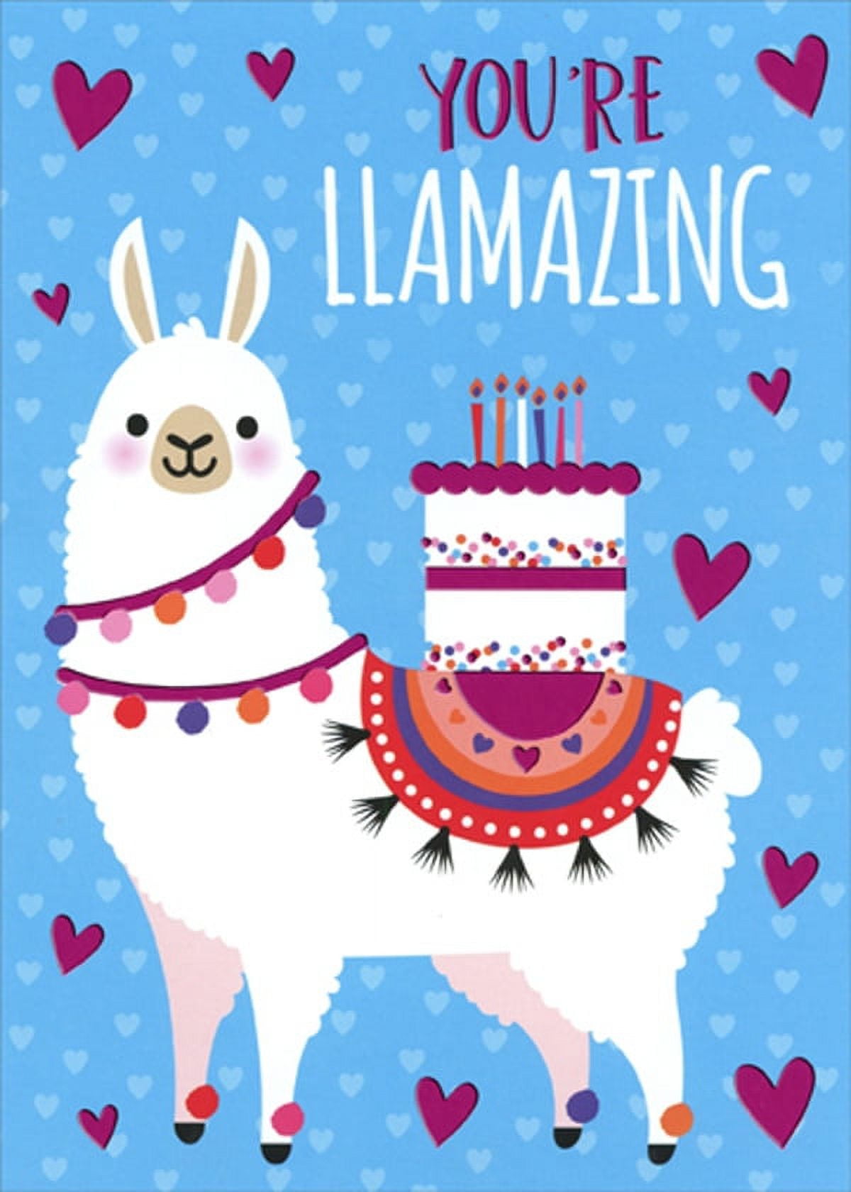 Paper House Productions Llamazing : Llama with Cake Juvenile Birthday Card for Kids : Children