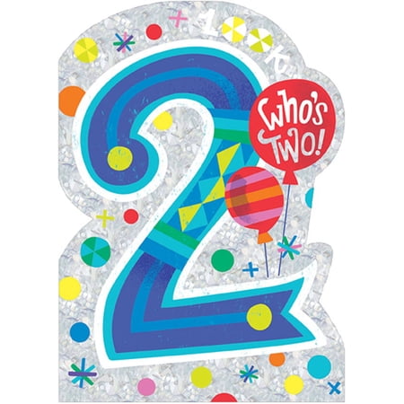 Paper House Productions Look Who's Two Die Cut Foil Age 2 / 2nd Birthday Card