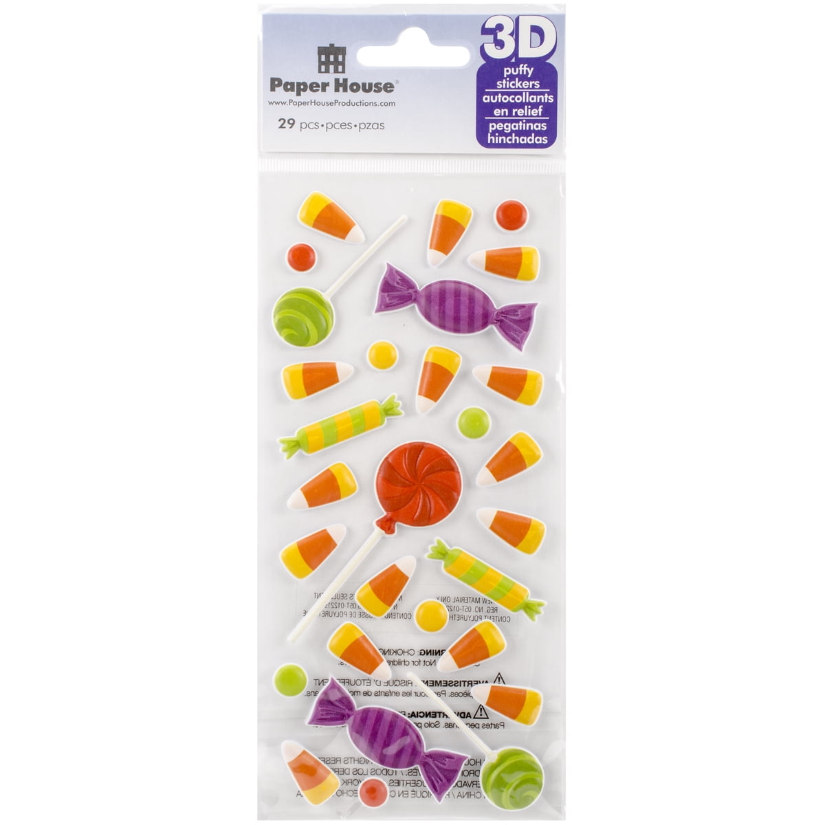 Paper House Productions STP0044E Halloween Candy Puffy Stickers