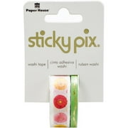 Paper House Productions Sticky Pix Die Cut Colorful Daisies Set of 2 Foil Accent Washi Tape Rolls for Scrapbooking and Crafts