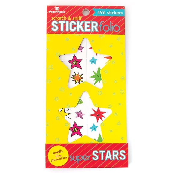 Paper House Productions Super Stars Scratch & Sniff Sticker Folio for Classrooms, Scrapbooking and Collecting