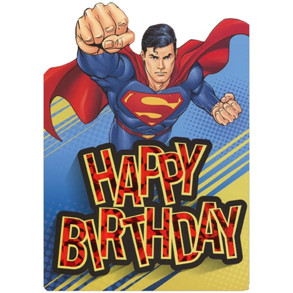 Paper House Productions Superman Flying Die Cut Foil Superhero Birthday Card For Kids