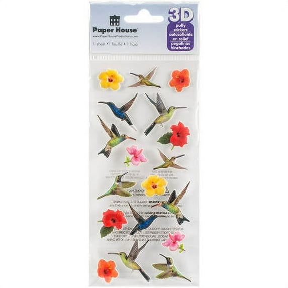 Paper House Puffy Stickers, 3" x 6.35"