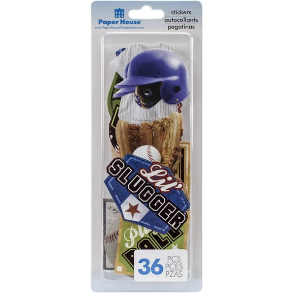Paper House Self-Adhesive Die-Cuts 36/Pkg-Baseball
