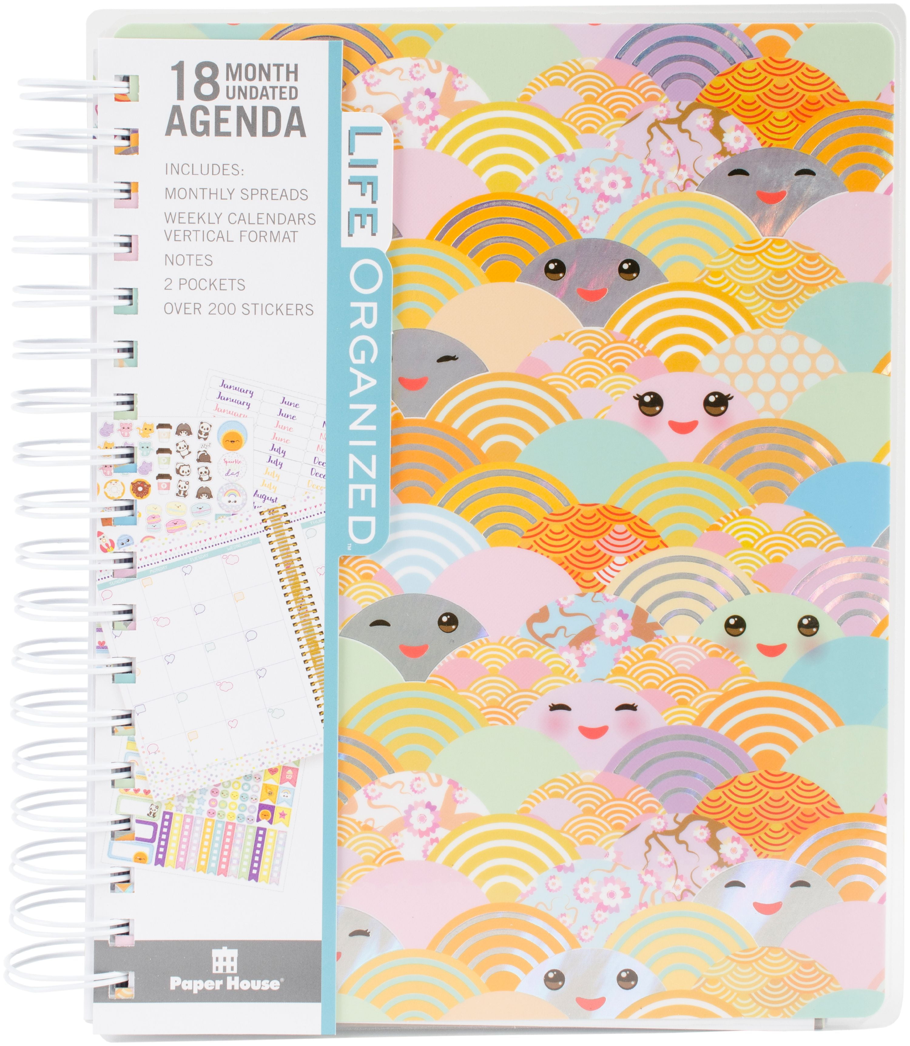 Paper House Spiral Bound Planner 7.5"X8.5"-Kawaii