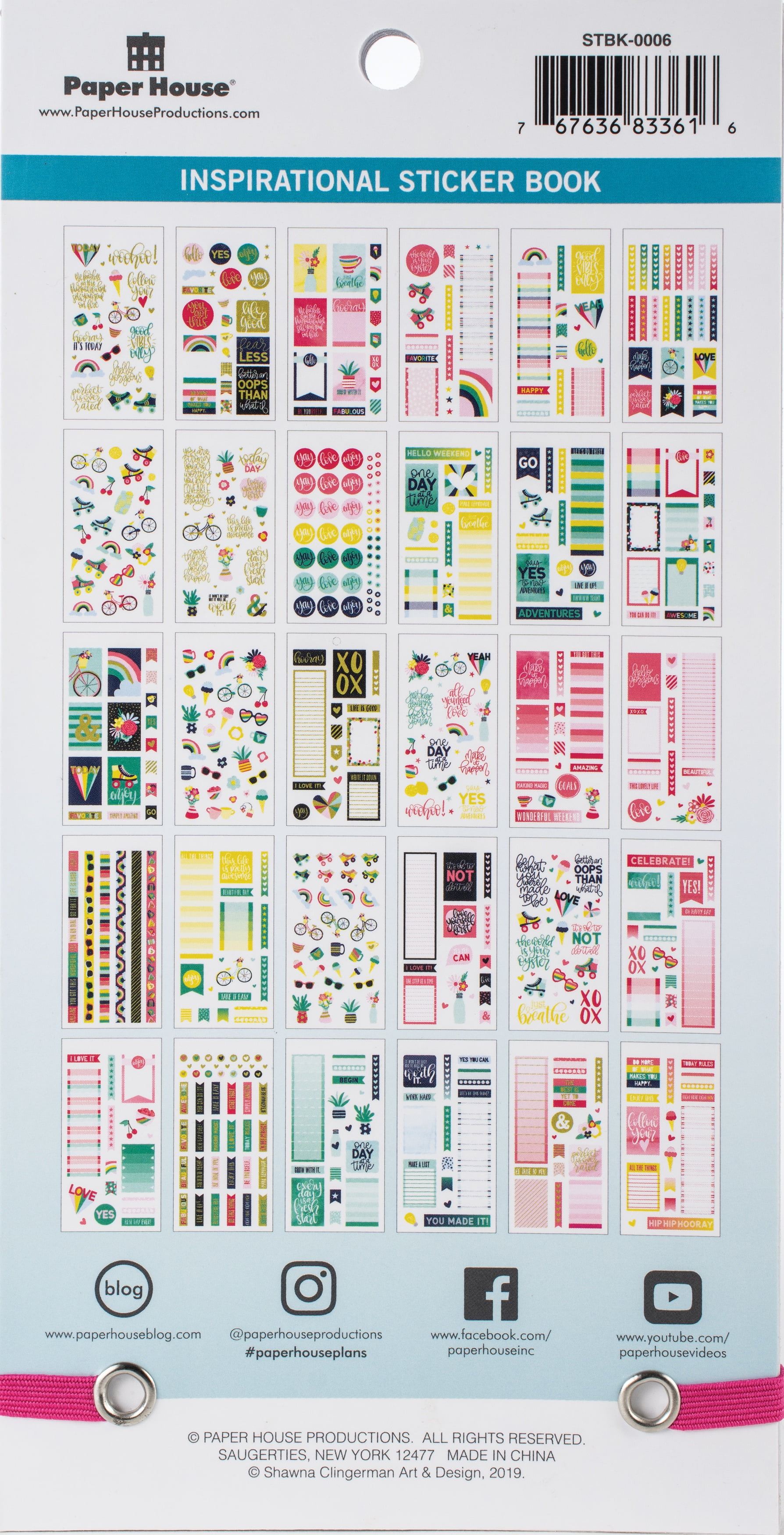 Paper House Sticker Book 30/Sheets, Inspirational