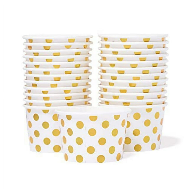 Paper Ice Cream Cups 25Count 9Oz Disposable Dessert Bowls for Hot