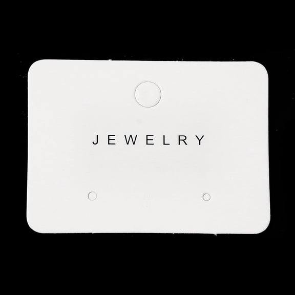 Paper Jewelry Display Cards with Hanging Hole One Pair Earring Display Cards Rectangle with Word Jewelry WhiteSmoke 4x5.5x0.05cm Hole: 6mm and 2mm Paper