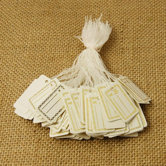 Paper Jewelry Price Tag Rectangle White 26x15mm