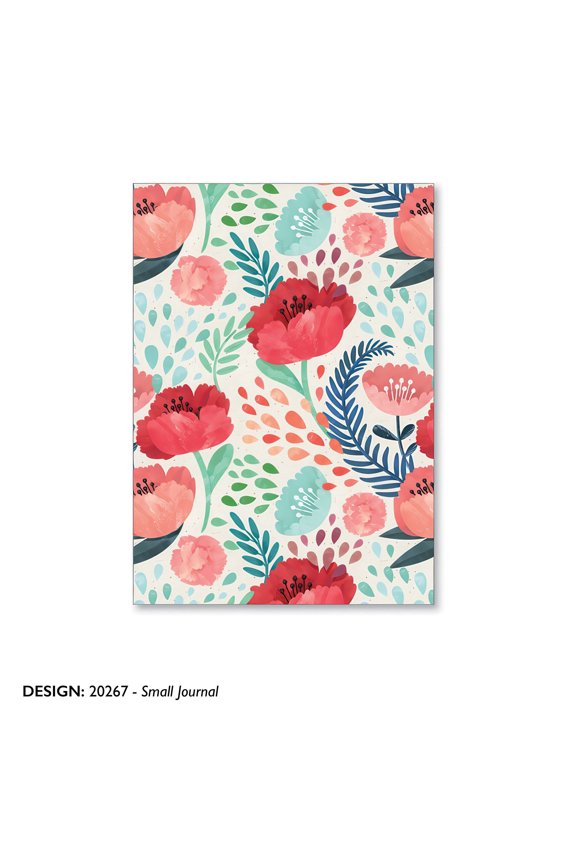 Red Poppy Flowers Pattern Standard Journals, Multicolor, 100 Pages, 4 Count, 4 Pack