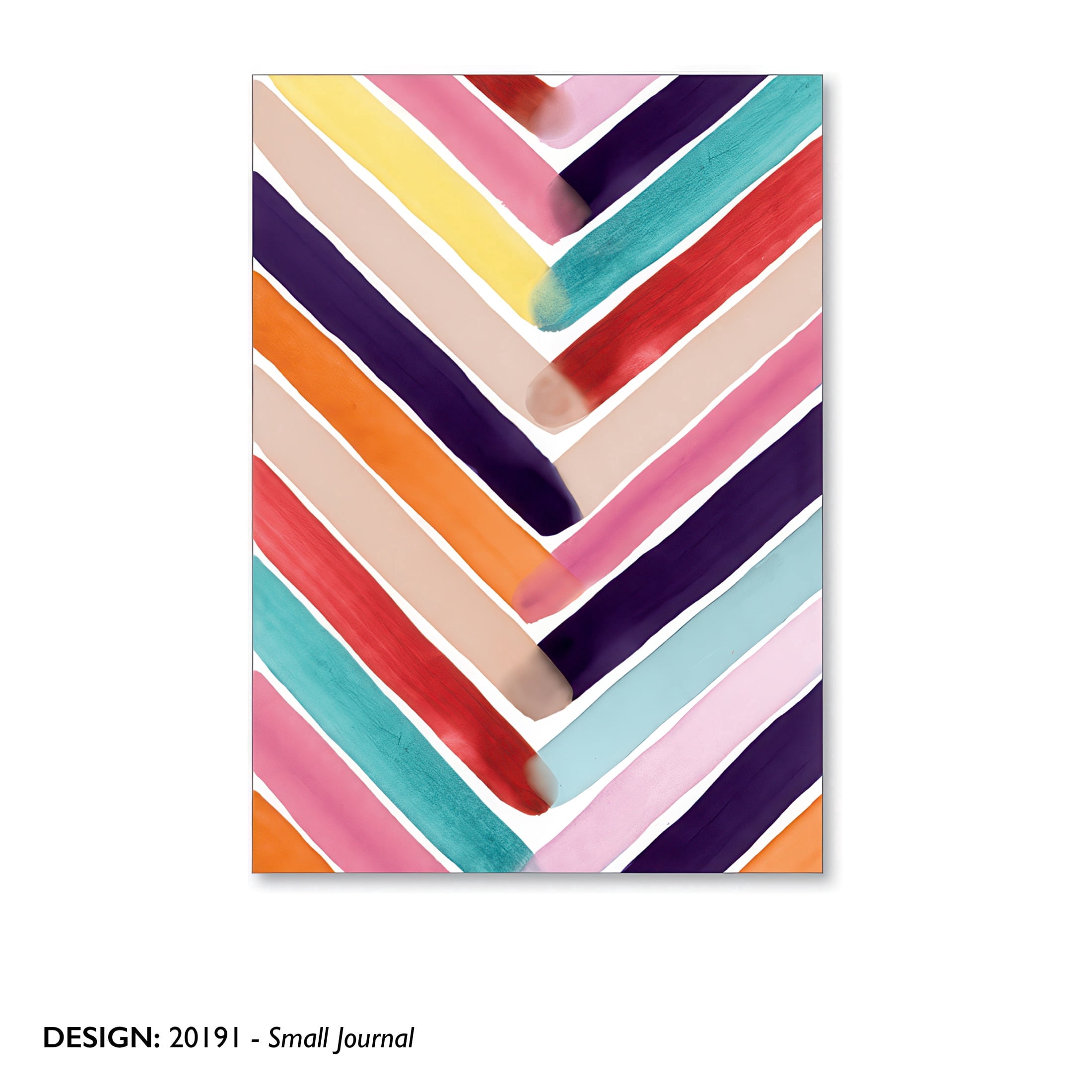 Viabella Watercolor Stripes Standard Journals, Multi Color, 100 Pages, 4 Count, 4 Pack