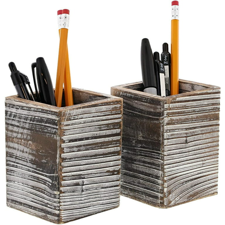 Latitude Run® Rustic Mango Wood Desktop Mail Organizer Holder, Office  Supplies And Accessories Organizer With 2 Galvanized Metal Drawers -  Handcrafted In India