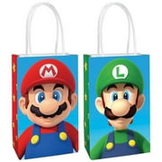 A BIRTHDAY PLACE Paper Kraft Bag - 5 1/4" x 8 1/2" Super Mario Brothers 8 Pcs.