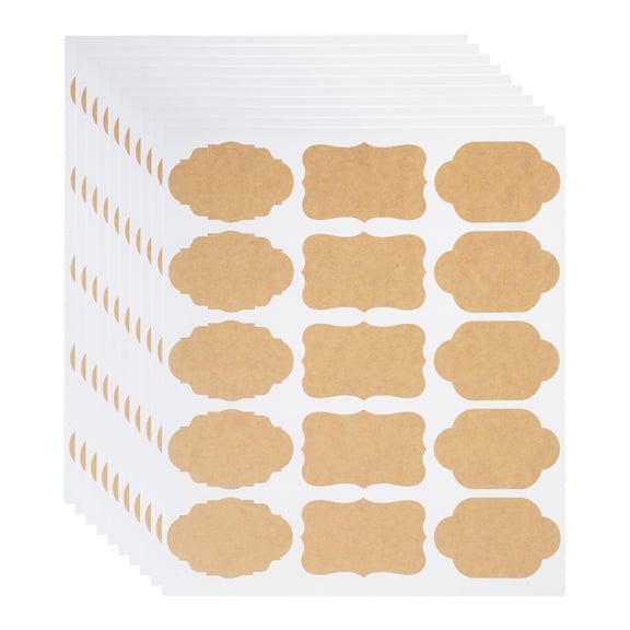 120PCS Paper Label Stickers with Fancy Shape Storage Box Labels for Homemade Items Essential Oil Bottles and Jars