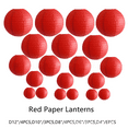 thumbnail image 1 of Paper Lantern Cross Border Combination Lantern Colorful Round Foldable Paper Ball Lantern - Red Purple, 1 of 5