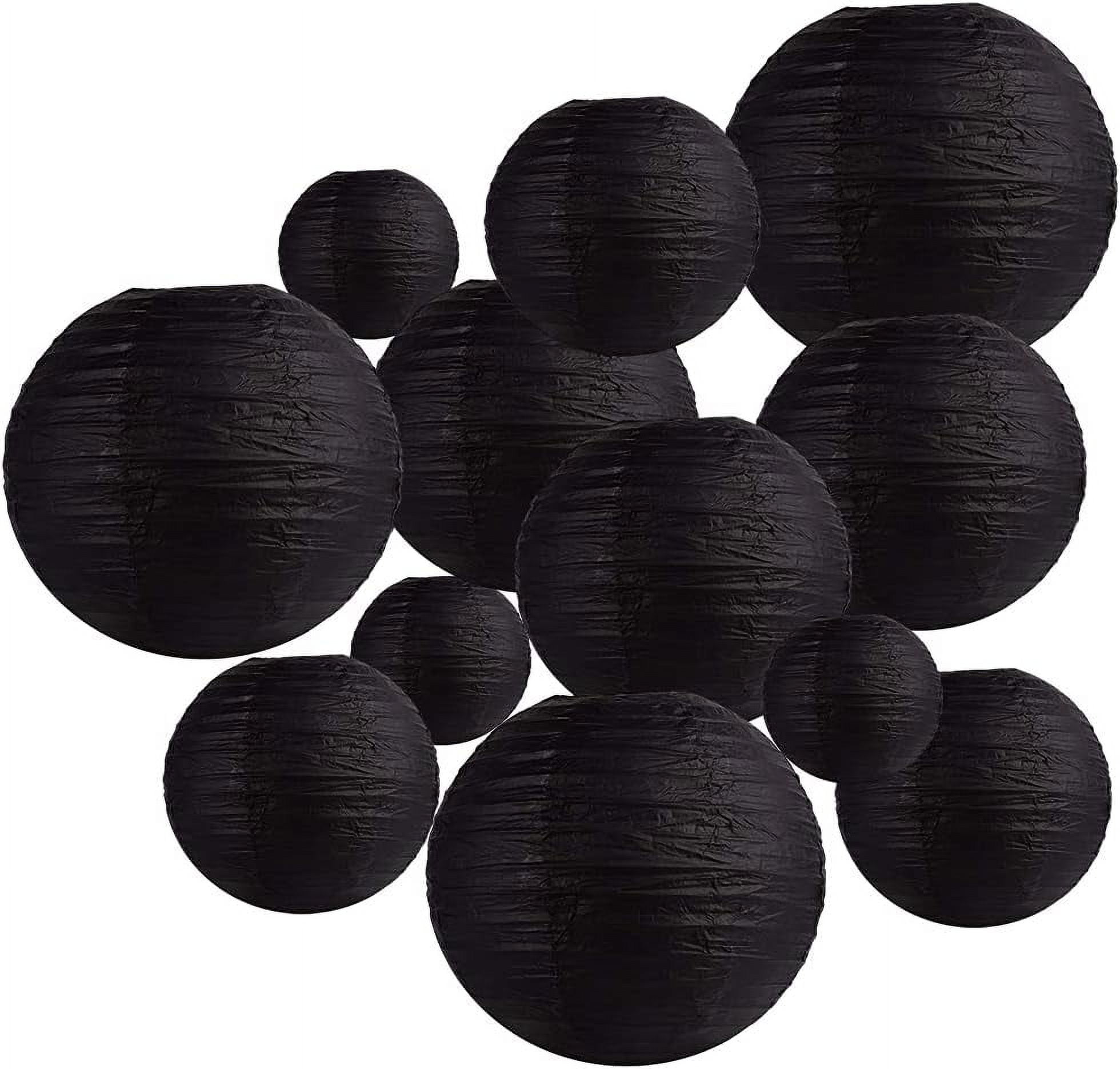 12 Pack 12 Inch White Paper Round Lanterns - Party Wedding Decoration, Hanging Tissue Paper Lanterns With Metal Frame