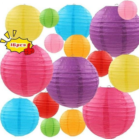 Paper Lanterns,Chinese Lanterns Paper Hanging Decorations Ball Lanterns Lamps for Home Decor, Parties, and Weddings