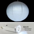 thumbnail image 1 of Paper Lanterns Paper Lantern 8 in. Single Cordless LED Even Ribbing WHITE, 1 of 1