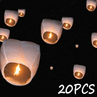 Paper Lanterns Wishing Light Fire Sky Flying Paper Candle Paper Chinese Lanterns for Birthday Wish Party Wedding Decoration-5Pcs