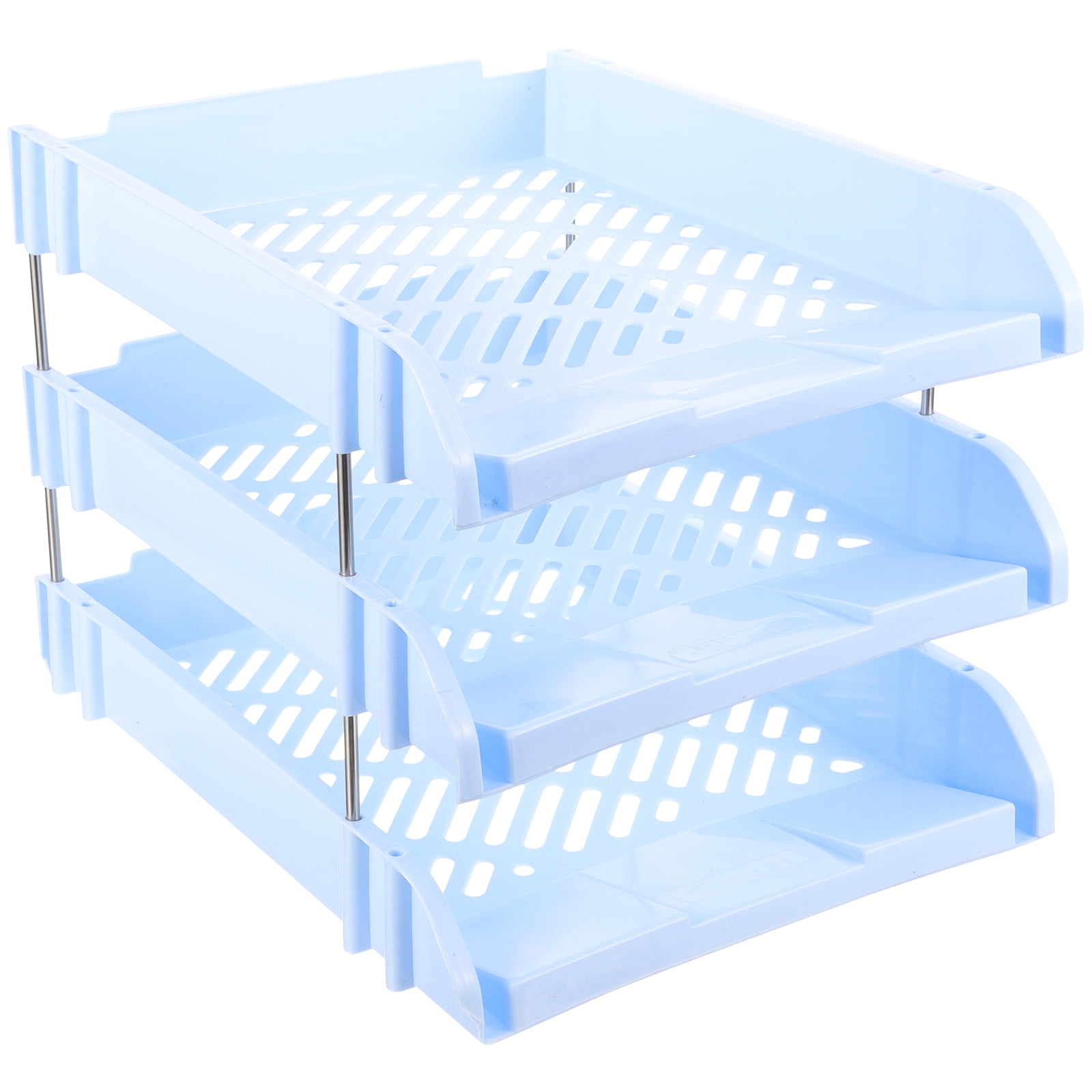 Tomorotec Desk Letter Tray Set, A4 Size Clear PET Stackable Document  Organizer Office Desktop File Paper Holder Book Storage Rack Side Load  Anti-Skid