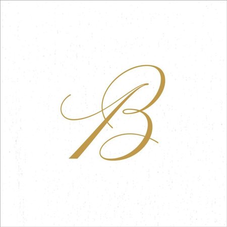Paper Linen Airlaid Initial B White Pearl Cocktail Napkins 30pk