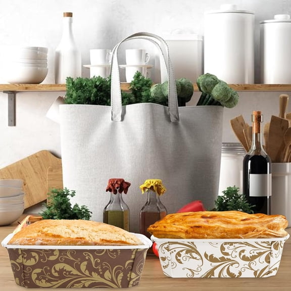 Paper Loaf Pan, 100 PACK Disposable Loaf Pans Bakeable Grease Resistant Baking Cake Mold, Microwave Safe Freezer Safe Oven Safe, Kraft Pan Supply for Baking Bread Meatloaf Cake Sweets