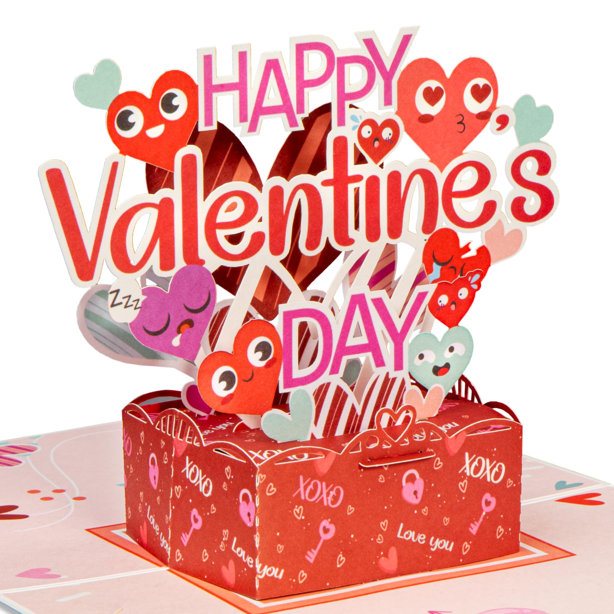 Pop-Up-Valentinstagskarte „I Love You So Mush“ – 3D, Umweltfreundlich Aus Recyceltem Papier, Mit Notizetikett (20,3 X 15,2 Cm)
