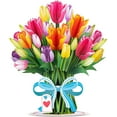 thumbnail image 1 of Paper Love HugePop Tulip Greeting Card with Laser-Cut Floral Bouquet, 1 of 6