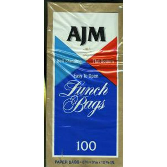 AJM Packaging Paper Lunch Bag Smart Savers - Self Standing - 100 Count, 5.13" x 10.38"