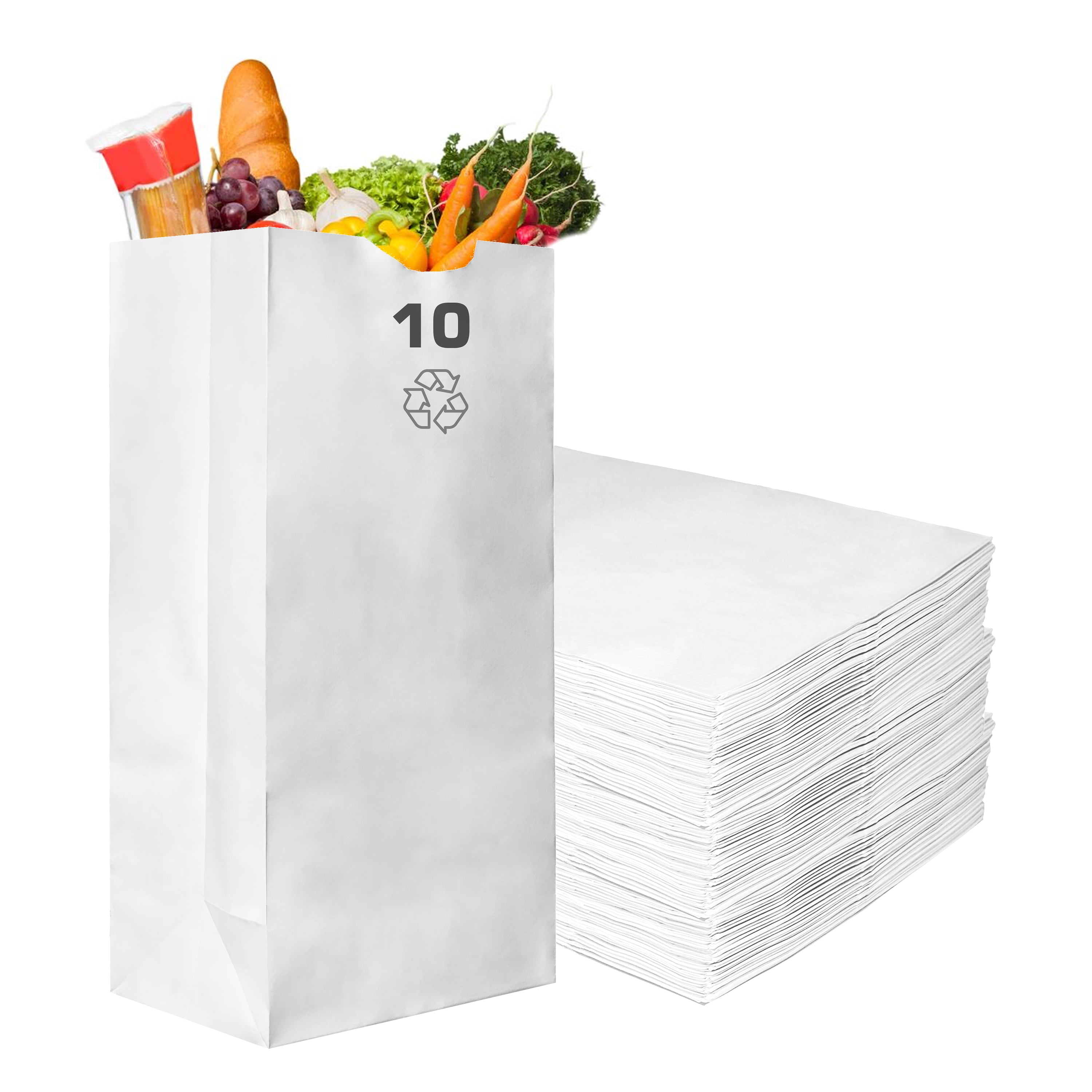 Paper Lunch Bags 10 Lb White Paper Bags 10LB Capacity Kraft White