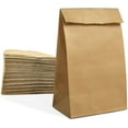 thumbnail image 1 of Paper Lunch Bags 50 Count Large Brown Lunch Bags Sacks 8lb Brown Paper Bulk Strong for Small Business, 1 of 5