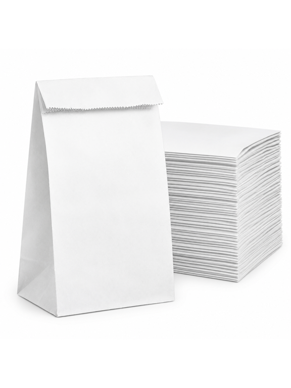 Paper Lunch Bags 8Lb White Lunch Bags Sacks Bulk Large White Paper Bags 50