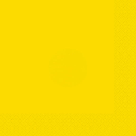 Paper Luncheon Napkins, 6.5 in, Neon Yellow, 20ct