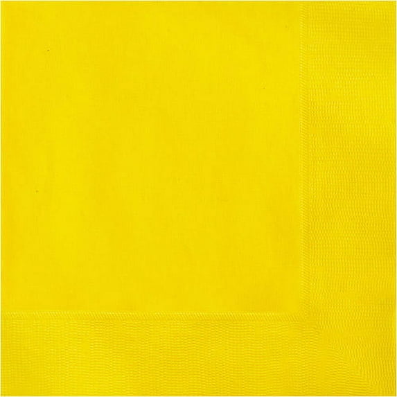 Paper Luncheon Napkins, 6.5 in, Yellow, 20ct