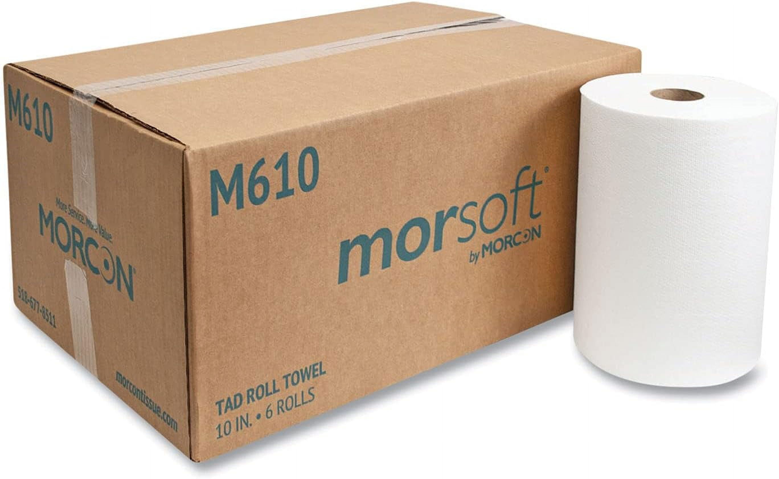 Paper M610 6 Rolls/Carton, 10 in. x 500 ft, 1-Ply, 10 in. TAD Roll Towels - White